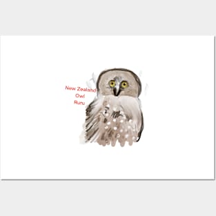 New zealand owl Ruru Posters and Art